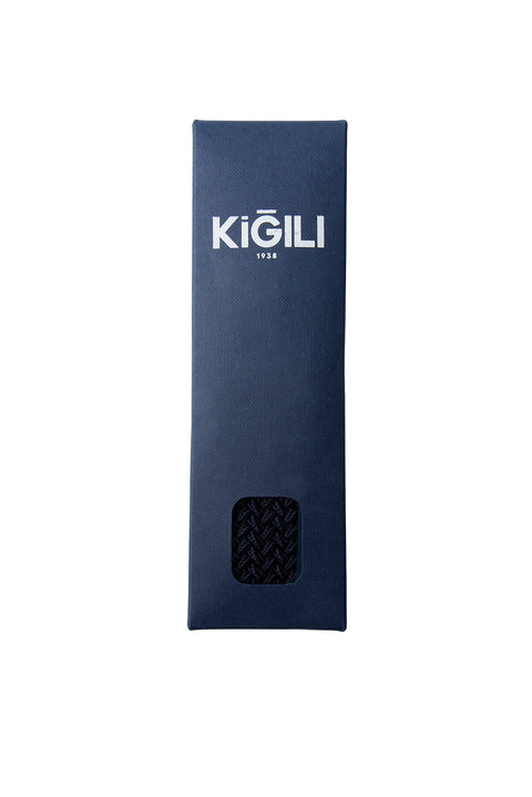 Dark Navy Blue Sporty Lycra Elastic Knit Belt in Gift Box