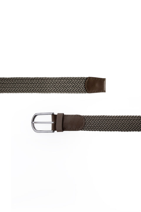 Medium Khaki Sporty Lycra Elastic Knit Belt in Gift Box