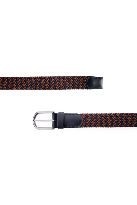 Dark Navy Blue Gift Boxed Sporty Patterned Lycra Elastic Knit Belt