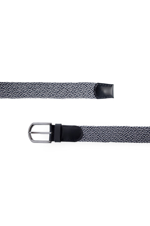 Navy Blue Gift Boxed Sporty Patterned Lycra Elastic Knit Belt