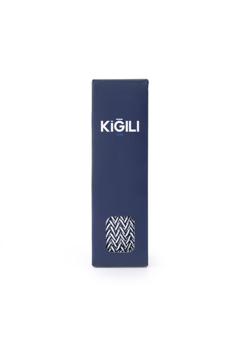 Navy Blue Gift Boxed Sporty Patterned Lycra Elastic Knit Belt