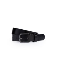 Black Plain Leather Belt