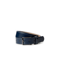 Dark Navy Blue Classic Genuine Leather Plain Patent Leather Belt