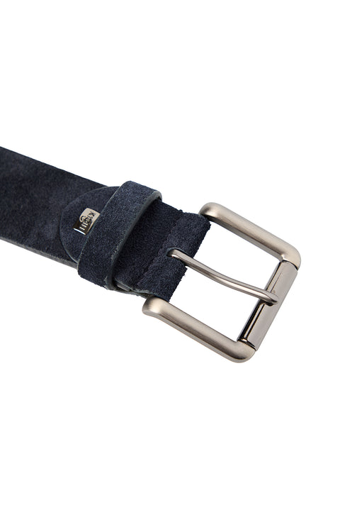 Dark Navy Genuine Leather Plain Sport Suede Belt