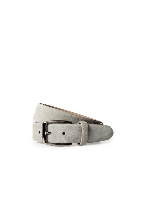 Medium Gray Sport Real Leather Suede Belt