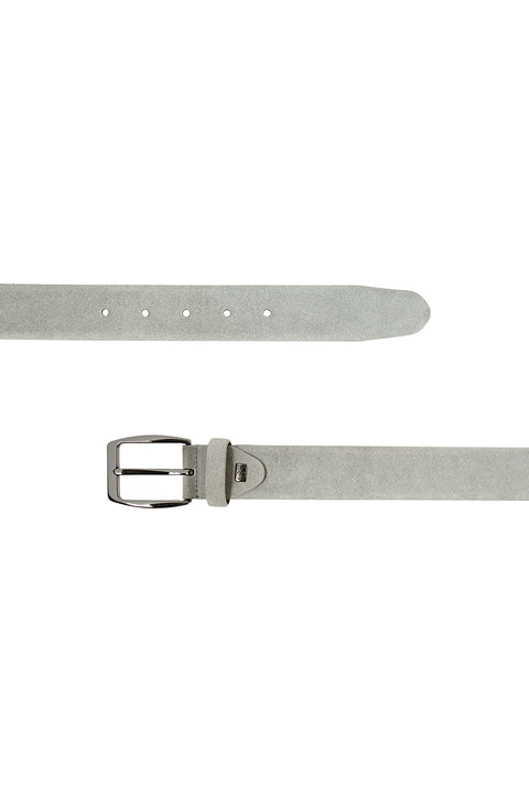 Medium Gray Sport Real Leather Suede Belt