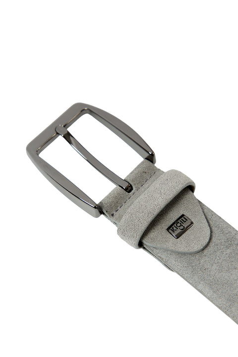 Medium Gray Sport Real Leather Suede Belt