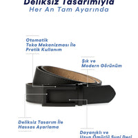 Siyah Otomatik Tokalı Düz Kemer