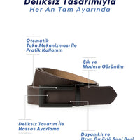 Koyu Kahve Otomatik Tokalı Düz Kemer