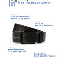 Siyah X-Ray Cihazında Ötmeyen Metal İçermeyen Özel Tokalı Havalimanı Kemeri