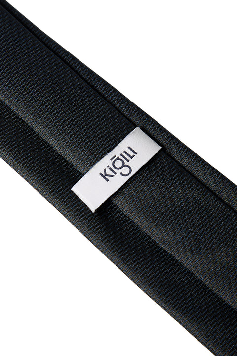 Black Patterned Tie & Handkerchief Gift Boxed Set (2-piece)