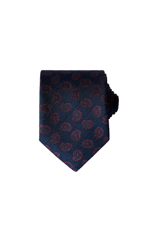 Burgundy Floral Patterned Tie & Pocket Square Gift Box Set