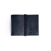 Dark Navy Leather Wallet with Elastic Waistband