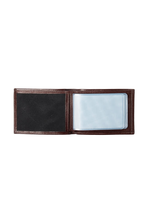 Medium Brown Leather Wallet with Elastic