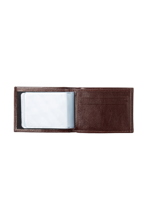 Medium Brown Leather Wallet with Elastic