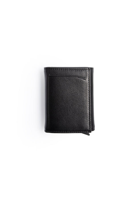 Black Leather Wallet with Mechanism