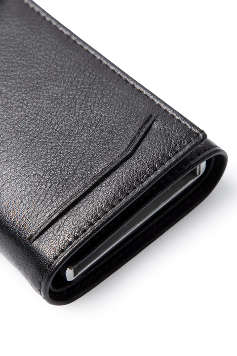 Black Leather Wallet with Mechanism