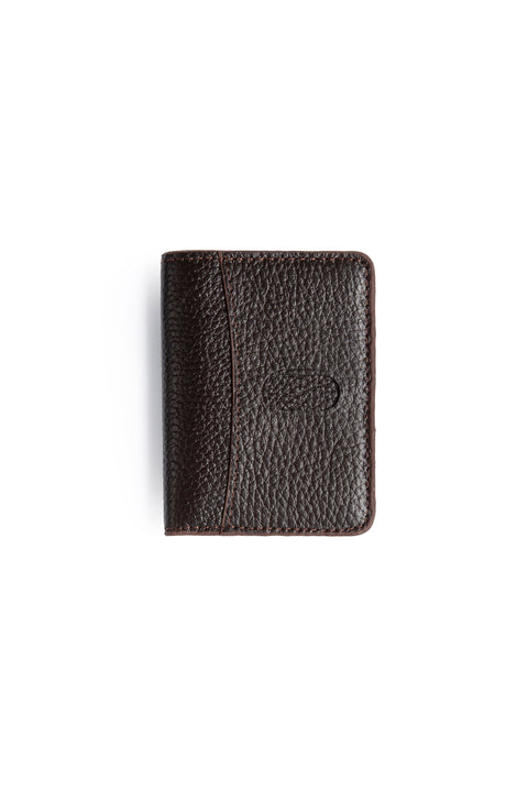 Dark Brown Leather Floater Wallet Card Holder