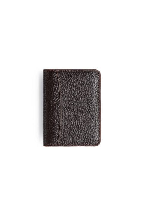 Dark Brown Leather Floater Wallet Card Holder
