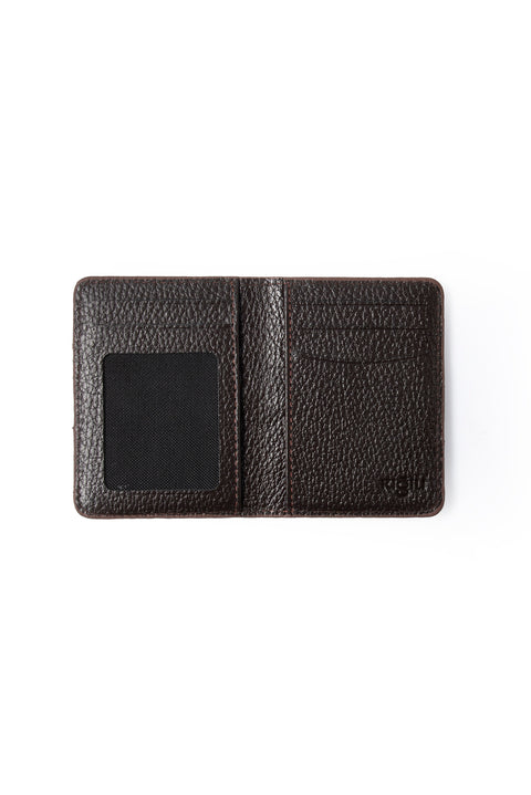 Dark Brown Leather Floater Wallet Card Holder