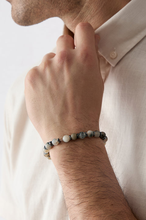 Medium Mink Natural Stone Beaded Bracelet