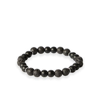 Black Dalmation Stone Bead Bracelet