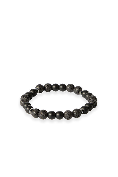Black Dalmation Stone Bead Bracelet