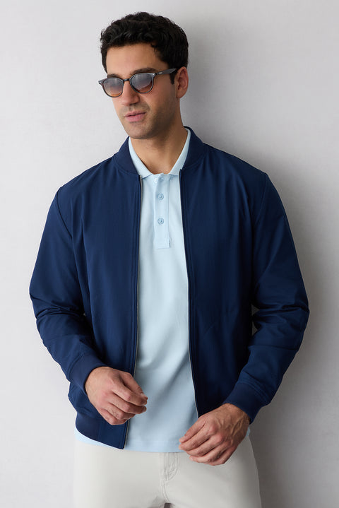 Açık Mavi Kıvrılmaz Polo Yaka Slim Fit Dar Kesim Ribana Detaylı Pamuk Tişört