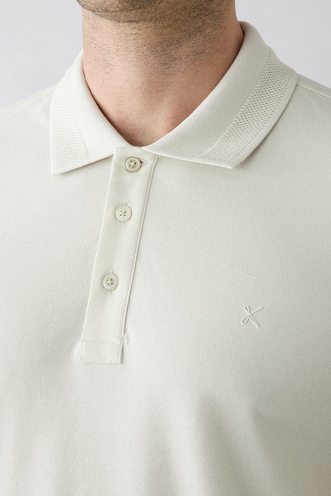 Taş Kıvrılmaz Polo Yaka Slim Fit Dar Kesim Ribana Detaylı Pamuk Tişört