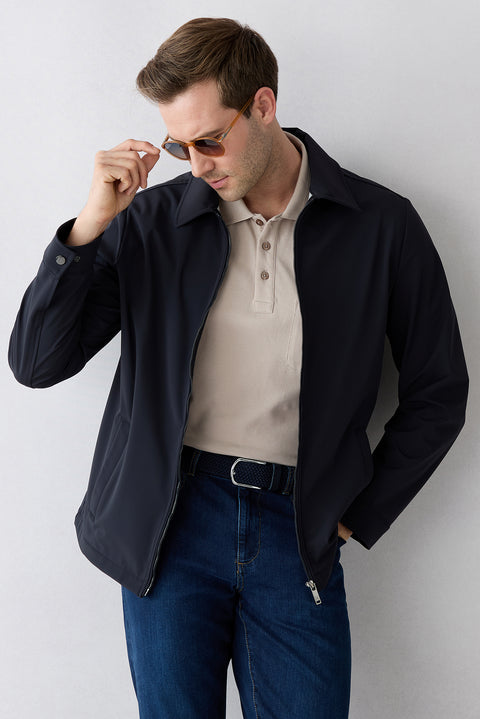 Medium Mink Non-Iron Polo Neck Regular Fit Pocketed Ribbed Cotton T-Shirt