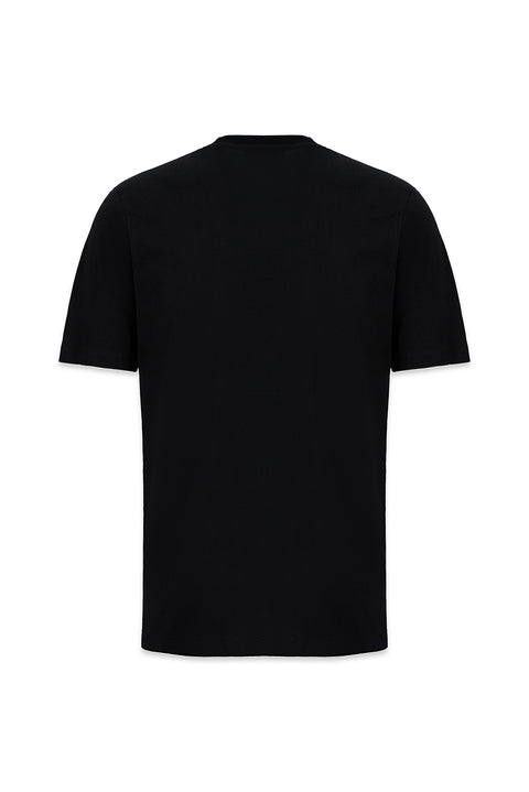 Siyah Bisiklet Yaka Regular Fit %100 Pamuk Basic Tişört