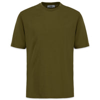 Medium Khaki Crew Neck Regular Fit Cotton Basic T-Shirt