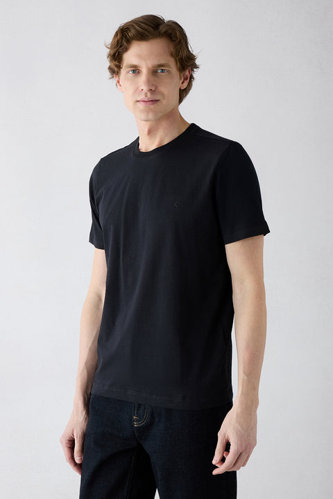 Black and White Crew Neck Regular Fit 100% Cotton 2-Pack Basic T-Shirt Set