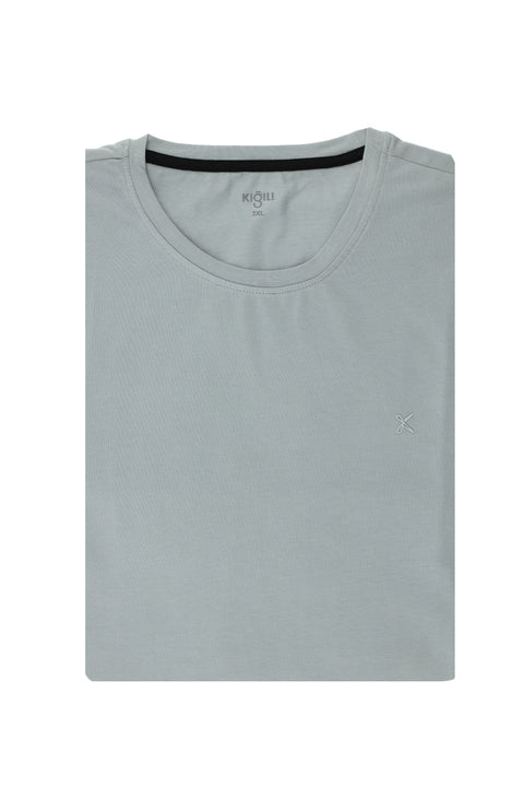 Medium Grey Plus Size Crew Neck Supreme Cotton T-Shirt