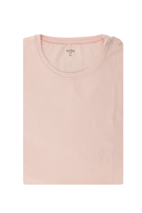 Dusty Pink Plus Size Crew Neck Supreme Cotton T-Shirt