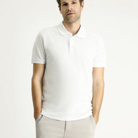 White Slim Fit Embroidered Cotton Polo Shirt