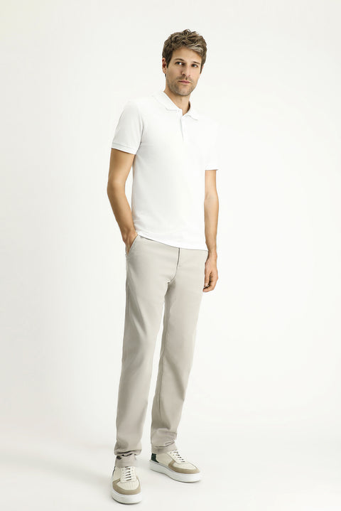 White Slim Fit Embroidered Cotton Polo Shirt