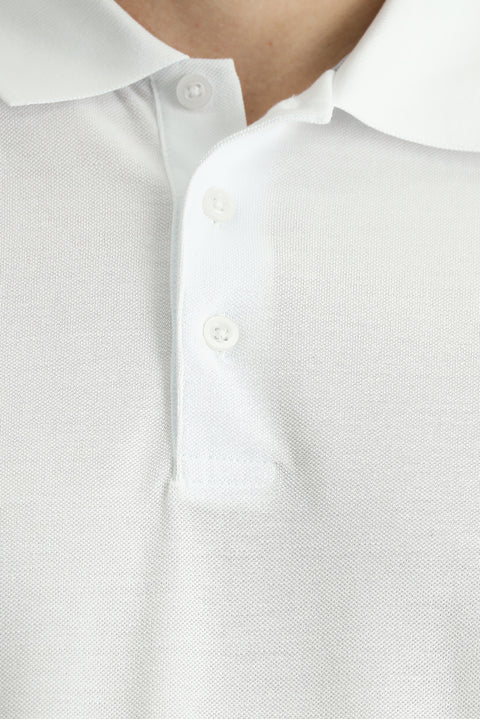 White Slim Fit Embroidered Cotton Polo Shirt