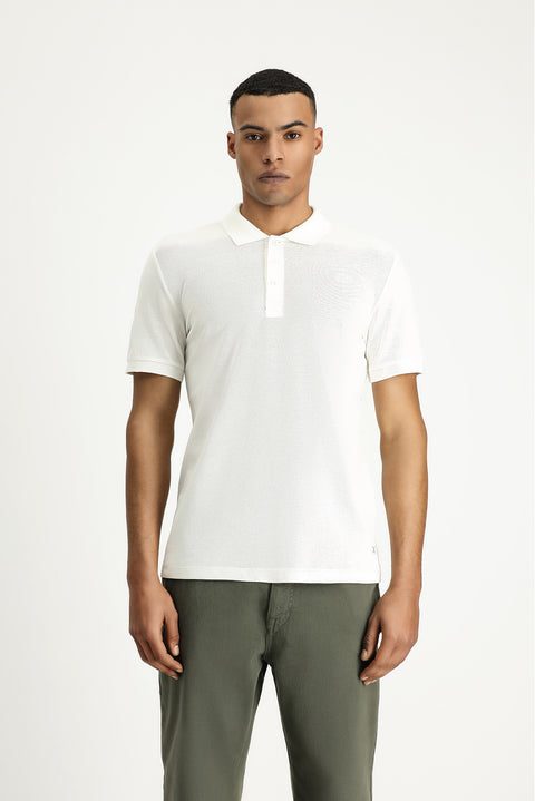 Off-white Slim Fit Embroidered Cotton Polo Shirt