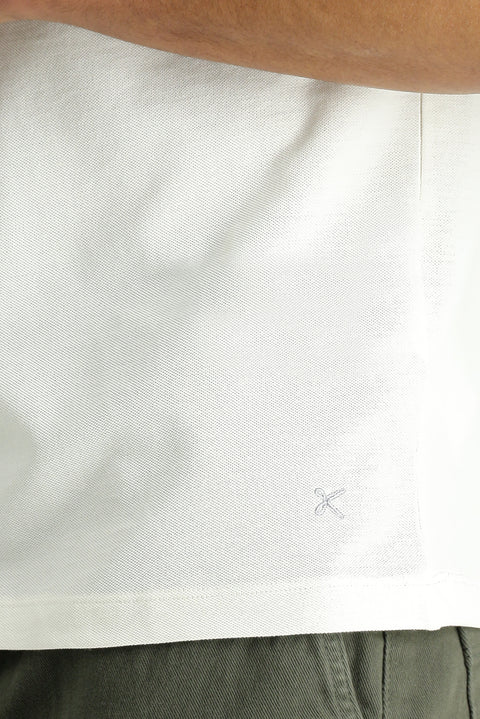 Off-white Slim Fit Embroidered Cotton Polo Shirt