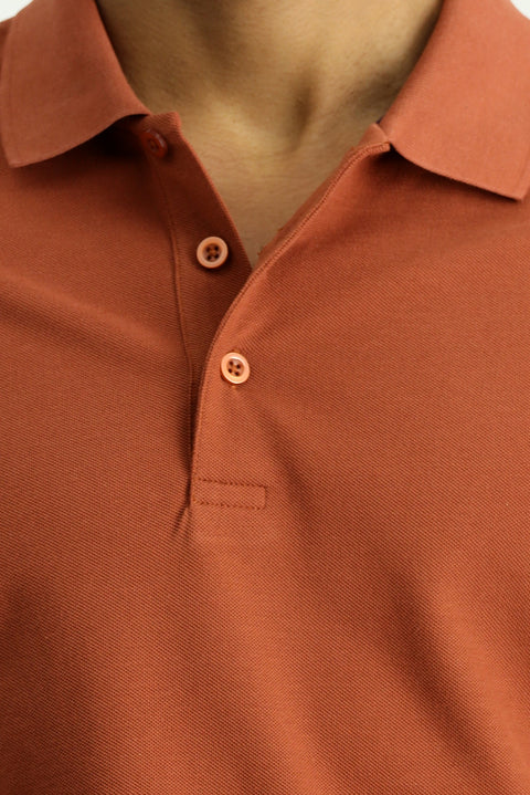 Cinnamon Slim Fit Embroidered Cotton Polo Shirt
