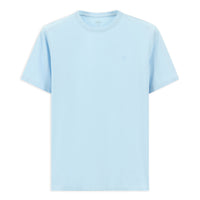 Light Blue Crew Neck Slim Fit Soft Textured Cotton Lycra Stretch T-Shirt