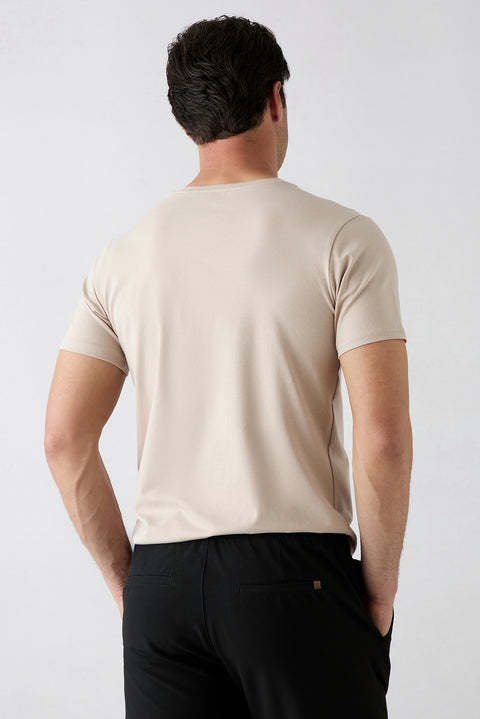 Taş Bisiklet Yaka Slim Fit Yumuşak Dokulu Pamuklu Likralı Esnek Tişört