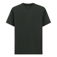 Dark Anthracite Crew Neck Slim Fit Soft Textured Cotton Lycra Stretch T-Shirt