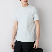 Light Gray Melange Crew Neck Slim Fit Supreme Cotton Basic T-Shirt