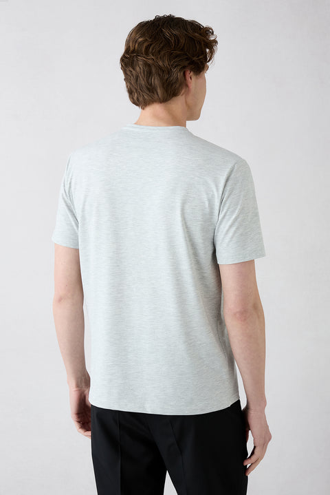 Light Gray Melange Crew Neck Slim Fit Supreme Cotton Basic T-Shirt