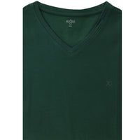 Dark Green Plus Size V-Neck Supreme Cotton T-Shirt