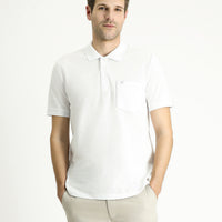 White Regular Fit Embroidered Cotton Polo Shirt