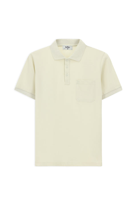 Taş Regular Fit Pamuk Nakışlı Cepli Kıvrılmaz Polo Yaka Tişört