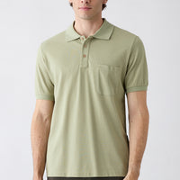 Forest Green Regular Fit Cotton Embroidered Pocketed Non-Rundown Polo Collar T-Shirt
